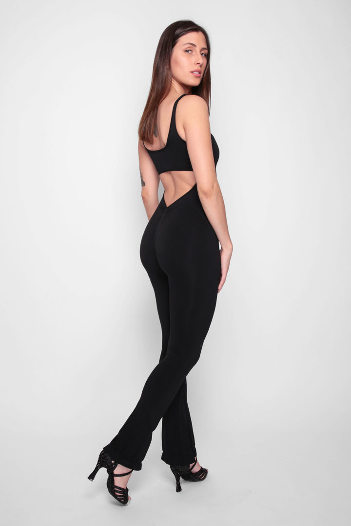 Leila long flared jumpsuit