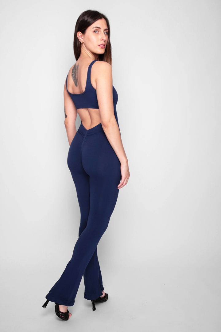 Leila long flared jumpsuit