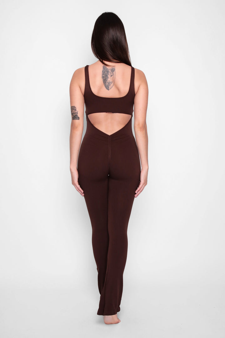 Leila long flared jumpsuit