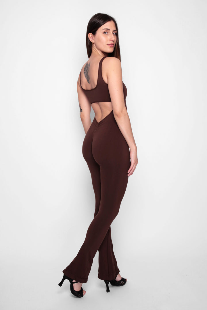 Leila long flared jumpsuit